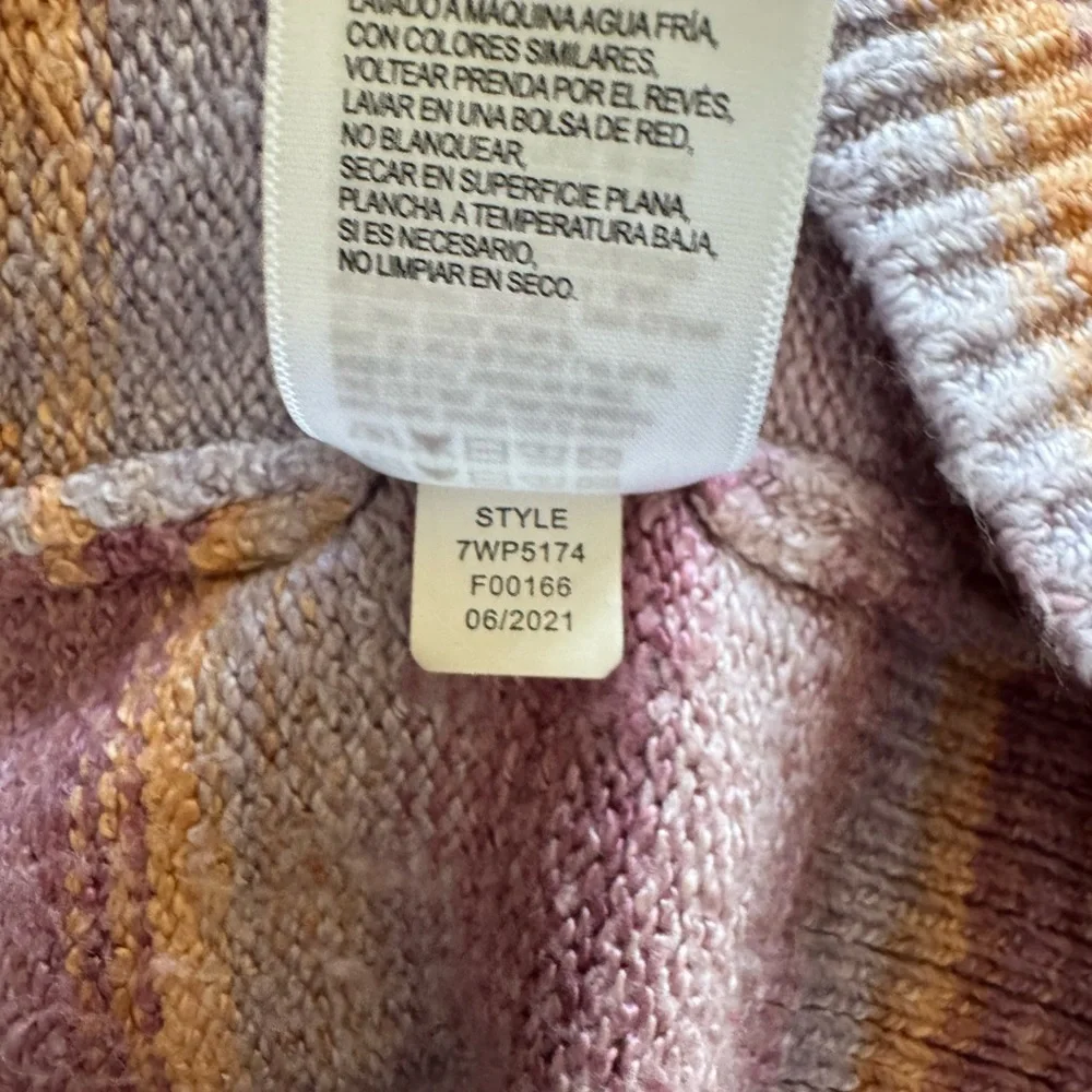 Lucky Brand Pastel Striped Open-Front Cardigan Spring Colors Layering Pockets - Picture 9 of 9